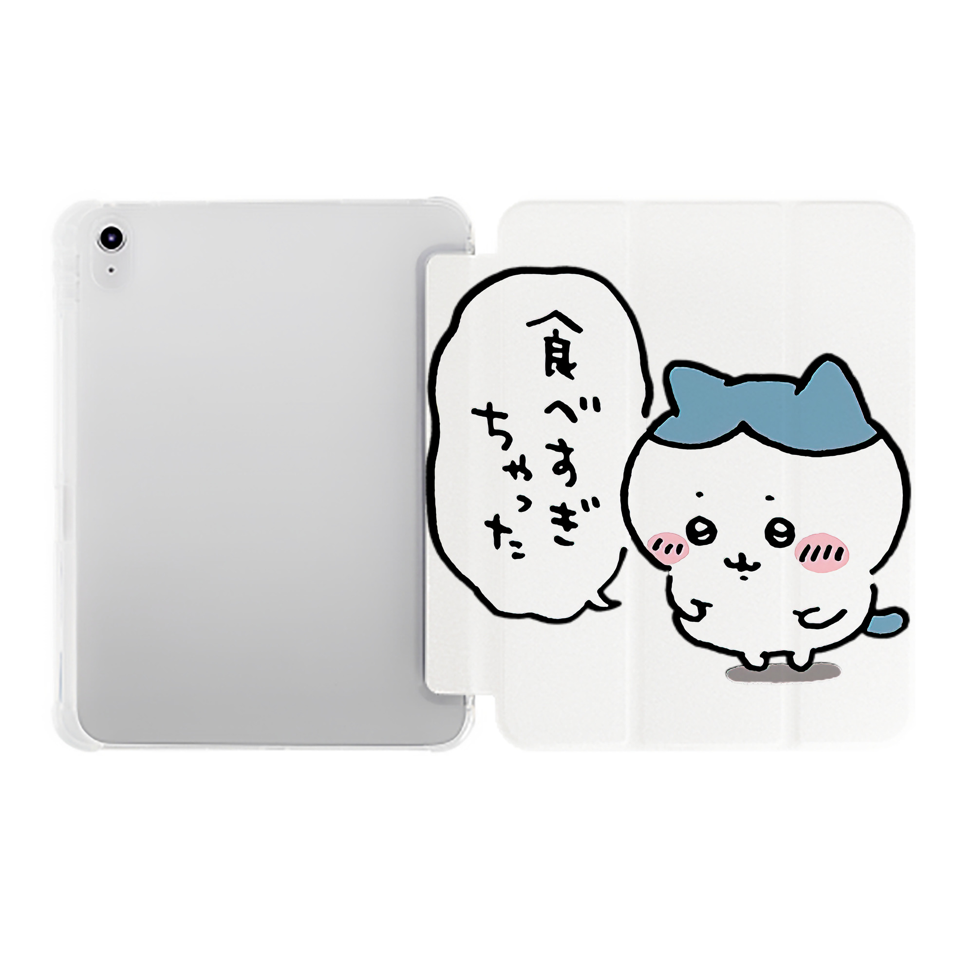 （画像用） ちいかわ ハチワレ Chii-kawa hachiware IPad ケース ペン収納付き 三つ折りスタンド PUレザー×シリコン 対応機種9.5/10.5/10.9インチ